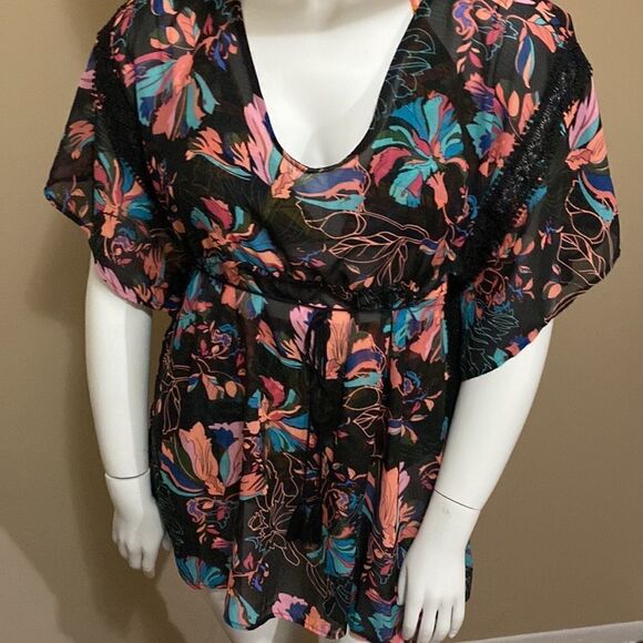 NWT Time and Tru Floral Swimsuit Cover Up - Size Large - Picture 5 of 15